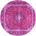 Round Medallion Pink Traditional Rug, tr2488pnk