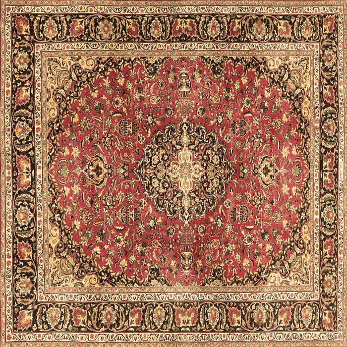 Square Medallion Brown Traditional Rug, tr2488brn