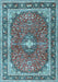 Medallion Light Blue Traditional Rug, tr2488lblu