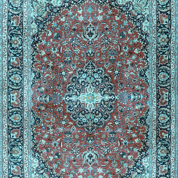 Medallion Light Blue Traditional Rug, tr2488lblu