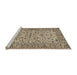 Sideview of Machine Washable Traditional Coffee Brown Rug, wshtr2489