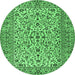 Round Persian Emerald Green Traditional Rug, tr2489emgrn