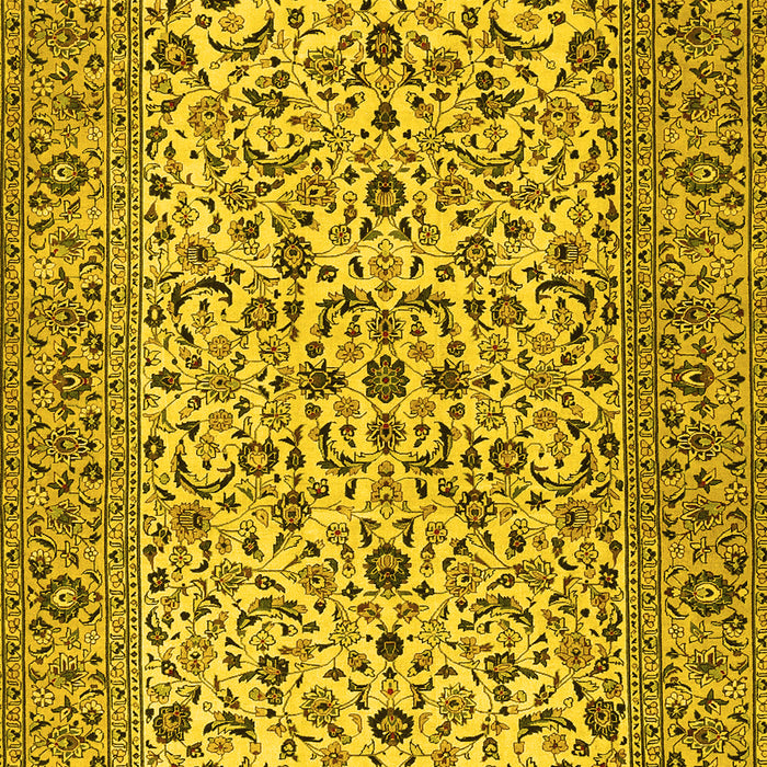 Machine Washable Persian Yellow Traditional Rug, wshtr2489yw