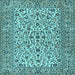 Square Machine Washable Persian Light Blue Traditional Rug, wshtr2489lblu