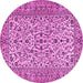 Round Persian Pink Traditional Rug, tr2489pnk