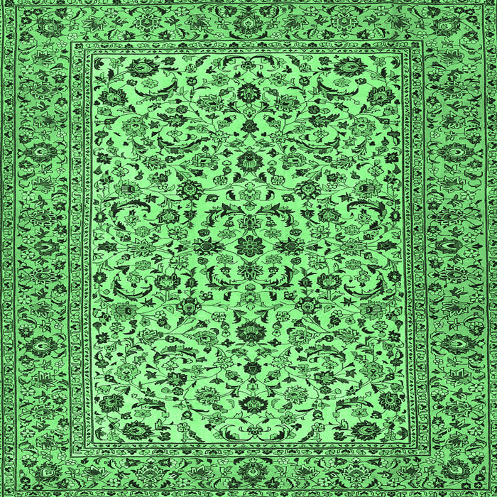 Square Persian Emerald Green Traditional Rug, tr2489emgrn