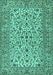 Machine Washable Persian Turquoise Traditional Area Rugs, wshtr2489turq