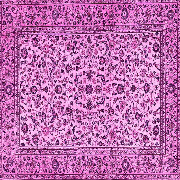 Square Machine Washable Persian Pink Traditional Rug, wshtr2489pnk