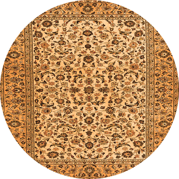 Machine Washable Persian Orange Traditional Area Rugs, wshtr2489org