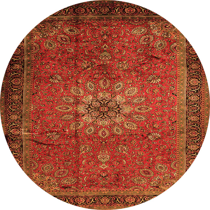 Square Medallion Orange Traditional Rug, tr248org