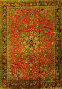 Medallion Yellow Traditional Rug, tr248yw