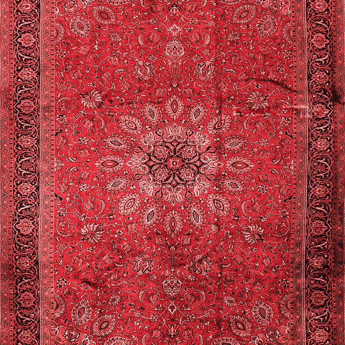 Machine Washable Medallion Red Traditional Rug, wshtr248red