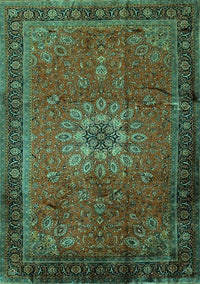 Medallion Turquoise Traditional Rug, tr248turq