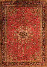 Medallion Orange Traditional Rug, tr248org