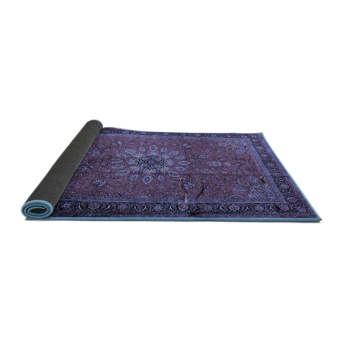 Sideview of Medallion Blue Traditional Rug, tr248blu