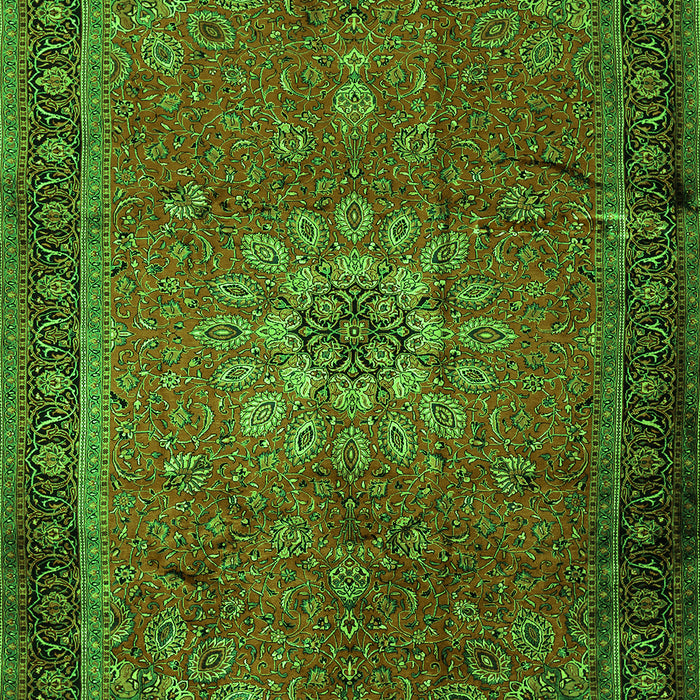 Serging Thickness of Machine Washable Medallion Green Traditional Area Rugs, wshtr248grn