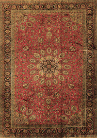 Medallion Brown Traditional Rug, tr248brn