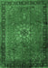 Machine Washable Medallion Emerald Green Traditional Area Rugs, wshtr248emgrn