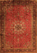 Serging Thickness of Machine Washable Medallion Orange Traditional Area Rugs, wshtr248org