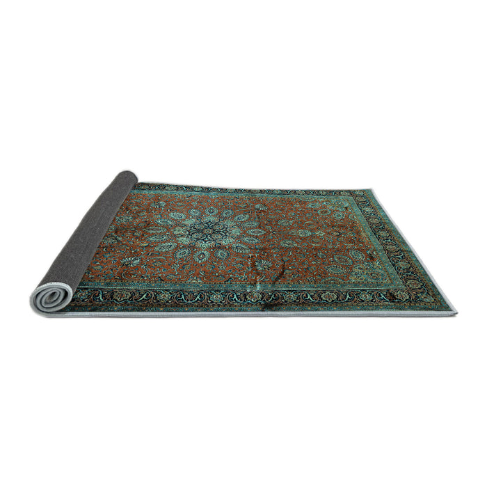 Sideview of Medallion Light Blue Traditional Rug, tr248lblu
