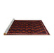 Sideview of Machine Washable Traditional Red Wine or Wine Red Rug, wshtr2490