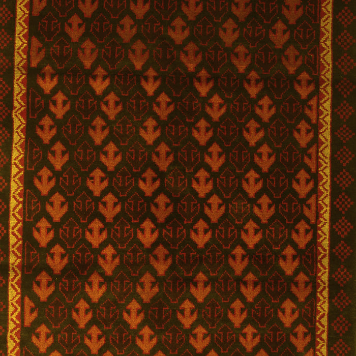 Machine Washable Southwestern Yellow Country Rug, wshtr2490yw