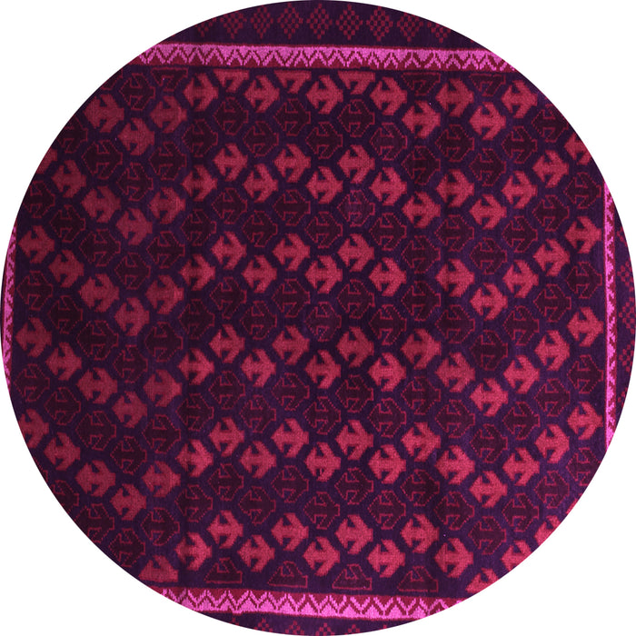 Round Machine Washable Southwestern Pink Country Rug, wshtr2490pnk