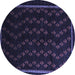 Round Southwestern Blue Country Rug, tr2490blu