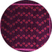 Round Southwestern Pink Country Rug, tr2490pnk