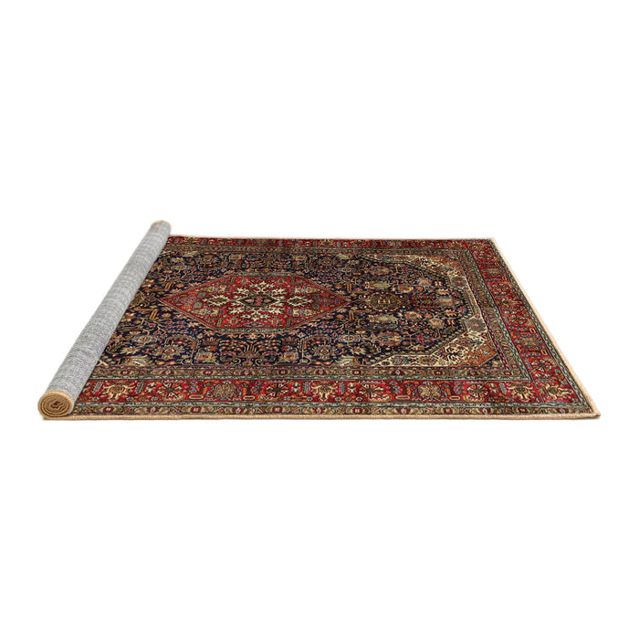 Sideview of Machine Washable Traditional Deep Red Rug, wshtr2491
