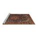 Sideview of Machine Washable Traditional Deep Red Rug, wshtr2491