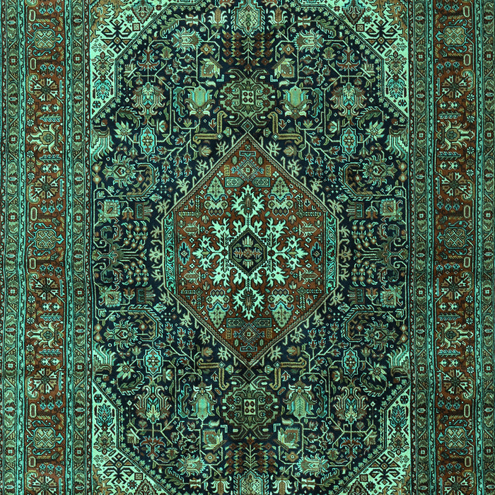 Medallion Turquoise Traditional Rug, tr2491turq