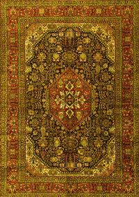 Medallion Yellow Traditional Rug, tr2491yw