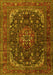 Medallion Yellow Traditional Rug, tr2491yw