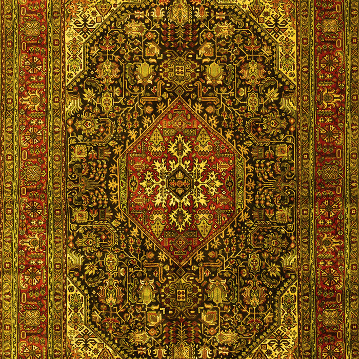 Medallion Yellow Traditional Rug, tr2491yw