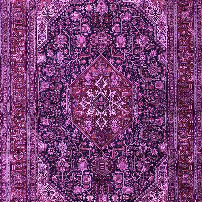Machine Washable Medallion Purple Traditional Area Rugs, wshtr2491pur