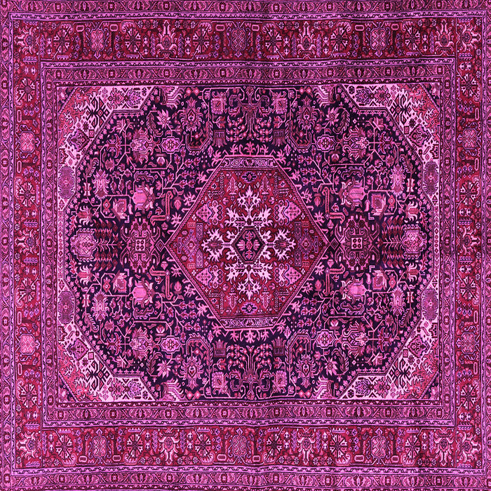Square Medallion Pink Traditional Rug, tr2491pnk