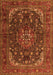 Serging Thickness of Machine Washable Medallion Orange Traditional Area Rugs, wshtr2491org