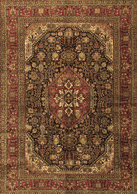 Medallion Brown Traditional Rug, tr2491brn