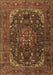 Medallion Brown Traditional Rug, tr2491brn