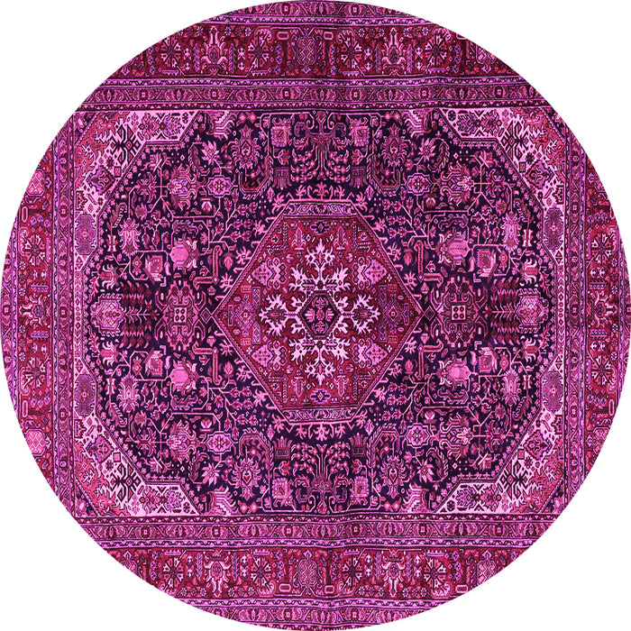 Round Medallion Pink Traditional Rug, tr2491pnk
