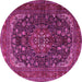 Round Medallion Pink Traditional Rug, tr2491pnk