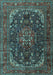 Medallion Light Blue Traditional Rug, tr2491lblu