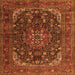 Serging Thickness of Medallion Orange Traditional Rug, tr2491org