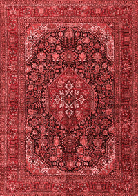 Medallion Red Traditional Rug, tr2491red