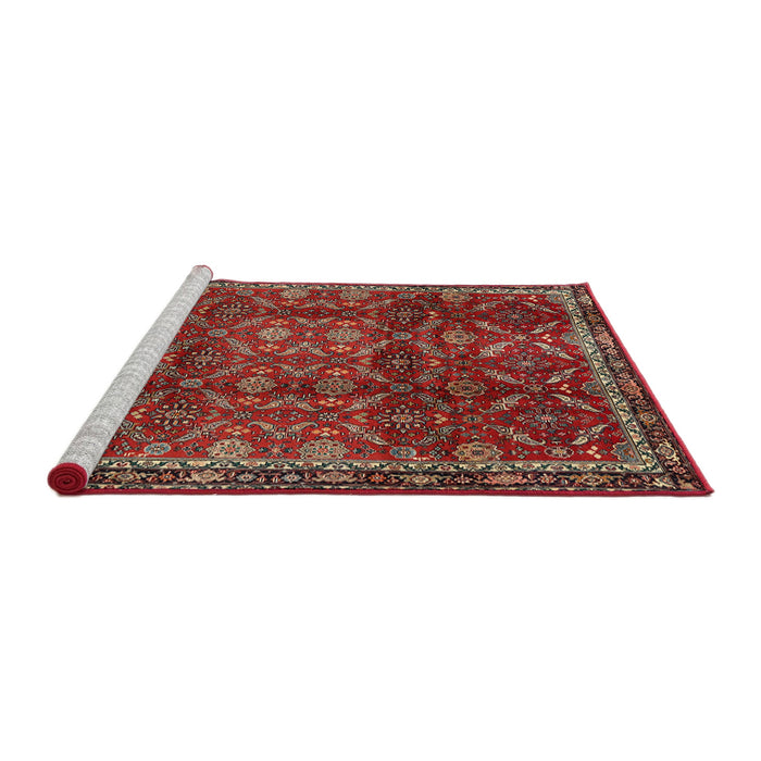 Sideview of Machine Washable Traditional Dark Almond Brown Rug, wshtr2492
