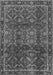 Serging Thickness of Machine Washable Persian Gray Traditional Rug, wshtr2492gry