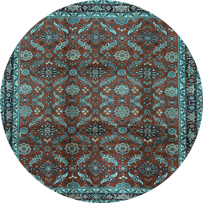 Round Persian Light Blue Traditional Rug, tr2492lblu