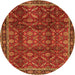 Machine Washable Persian Orange Traditional Area Rugs, wshtr2492org