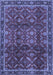 Machine Washable Persian Blue Traditional Rug, wshtr2492blu